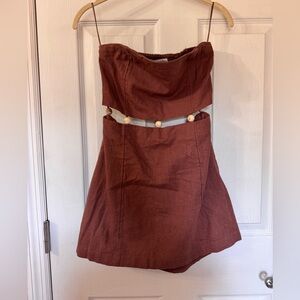 Beaded strapless mini dress